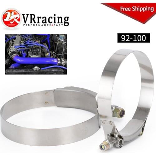 FREE SHIPPING 3.5" (2PC/LOT) CLAMPS (92-100)STAINLESS SILICONE TURBO HOSE COUPLER T BOLT CLAMP KIT HIGH QUALITY VR5256
