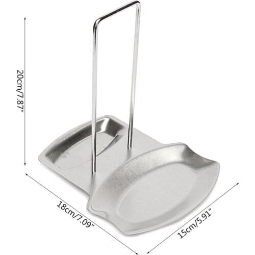Spoon Stand Holder Stainless Steel Pan Pot Cover Lid Rack Stove Organizer Storage Kitchen Accessories