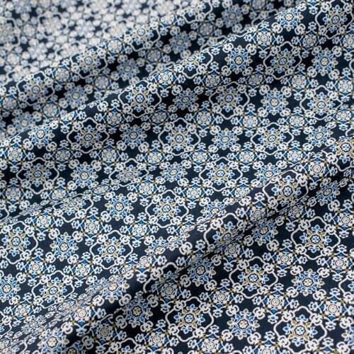 Blue Wreath Pure Cotton Printed Fabric For Dress Tissus Au Mètre Telas Algodon Estampadas Sewing Ткань Для Шитья Vestidos Tissu
