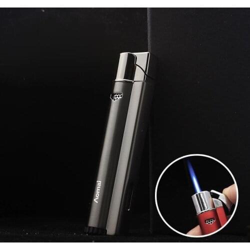 Compact Jet Lighter Butane Torch Turbo Lighter Windproof All Metal Cigar Lighter 1300C Cigarette Accessories For Men Gift No Gas