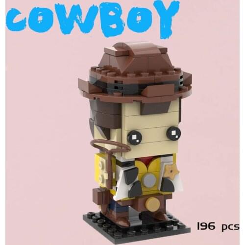 MOC Building Block Maker Movie Anime Classic Figures Cowboy Creative Assembly Model Kids Toy DIY Build Bricks Birthday Gifts