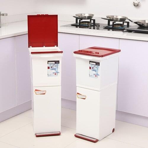 Bedroom Garbage Sorting Trash Bin For Recycling Bins Large Rectangle Europe Modern Trash Can Cocina Kitchen Storage BD50WT