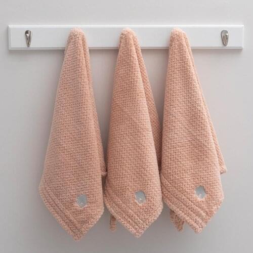 Lightweight Good Thickened Lint Free Face Towel Coral Fleece Hair Towel Quickly Drying for Household