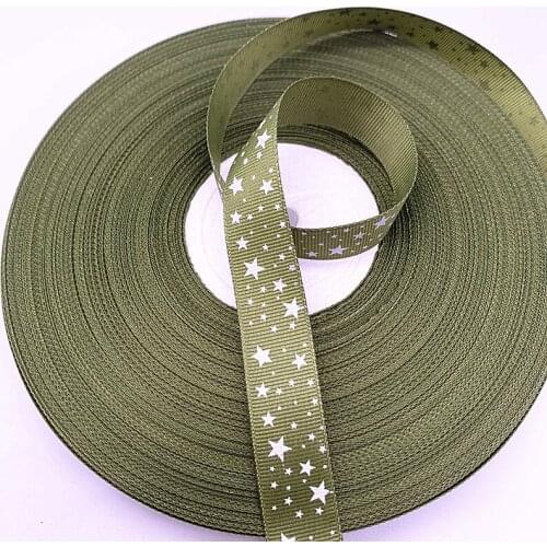 5yards 15--38mm Grosgrain Satin Ribbons Printed Star for Wedding Christmas Party Decorations DIY Bow Craft Ribbons Supplies #13