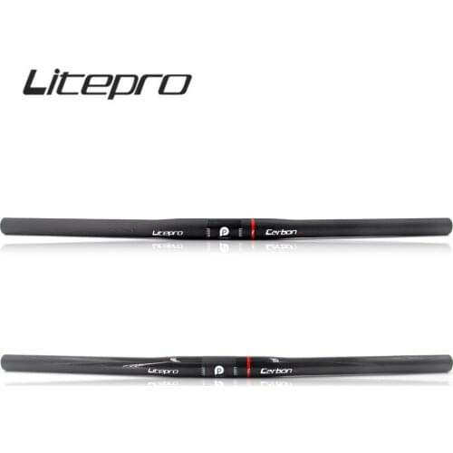 Litepro 3K Carbon Fibre Ultralight Bike Handlebar 25.4 x 580mm for Brompton 16 inch 20 inch Folding Bike Handle bar Carbon Fibre