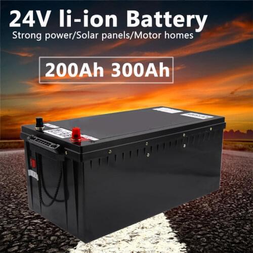 Strong power 24V 200Ah 300Ah lithium battery pack 3.7v li ion cell with 100A BMS for 7000w solar panels inverter+20A charger