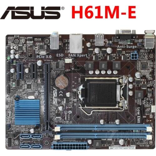 ASUS H61M-E 100% Original Motherboard DDR3 16G H61ME LGA 1155 For Intel H61 Desktop Mainboard PCI-E X16 Systemboard VGA Used
