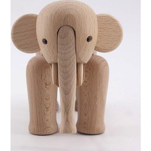 Cute Elephant puppet hand craft figure desktop ornament carving model creative home decoration