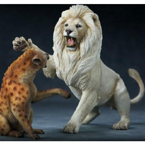 Mr.Z 1/12 Resin African Lion VS Spotted Hyena Garage Kit Statue Set for Fans Holiday Gift