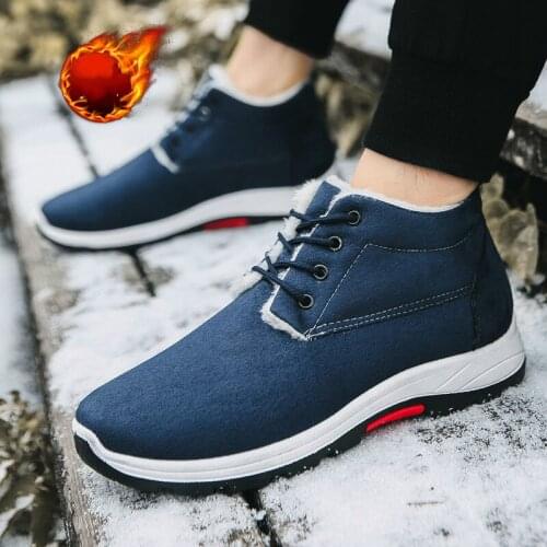 2019 New Warm Snow Boots Men Plus Velvet Mens Shoes Outdoor Cold Boots Waterproof Mens Boots High-gang Cotton Boots S21-78