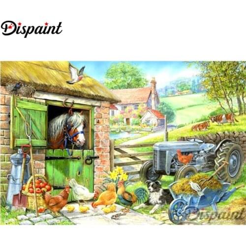Dispaint Full Square/Round Drill 5D DIY Diamond Painting "Animal horse" Embroidery Cross Stitch 3D Home Decor A12167