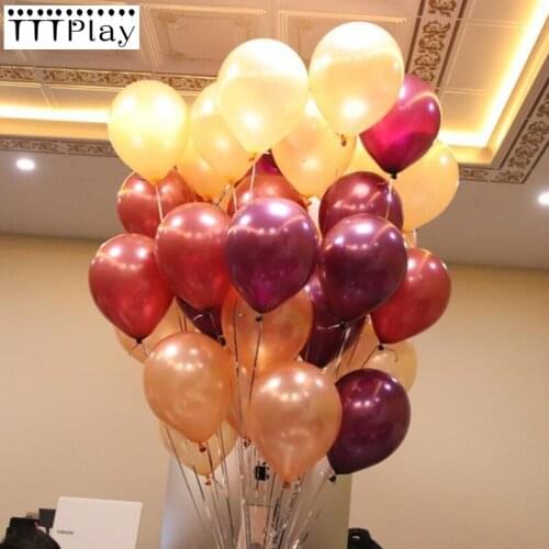 10pcs/Lot 12inch Rose Gold Latex Balloon Air Balls Inflatable Party Wedding Decoration Birthday Float Kids Balloons Toy supplies