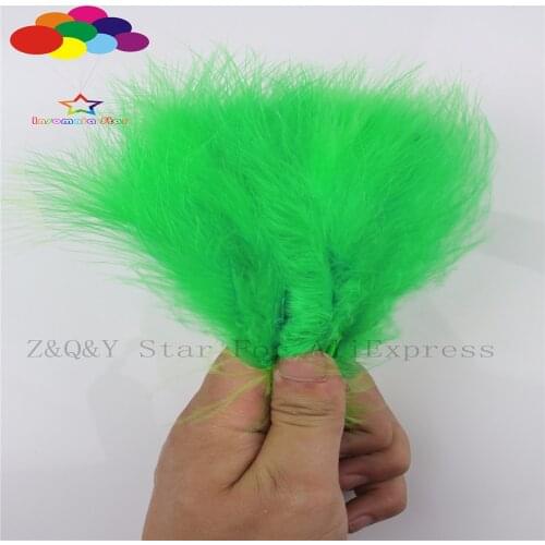 10-15CM (4-6 inches) natural 100PCS turkey hair dyed grass green full wool craft decoration DIY jewelry dream catcher feather
