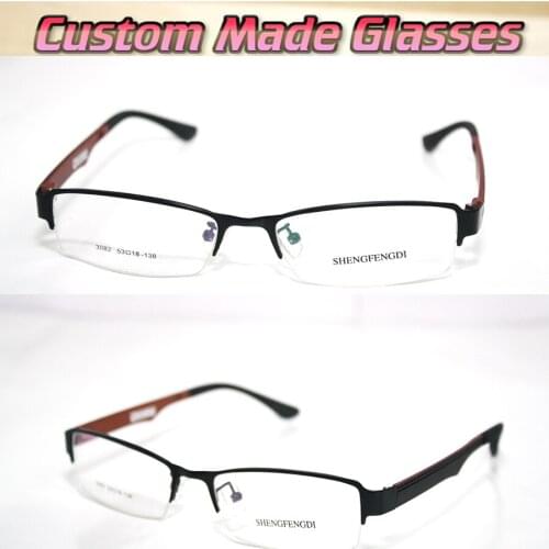 2019 Rushed Gafas Semi-rim Wood Color Legs Optical Custom Made Lenses Reading Glasses +1 +1.5 +2+2.5 +3 +3.5 +4 +4.5 +5 +5.5 +6