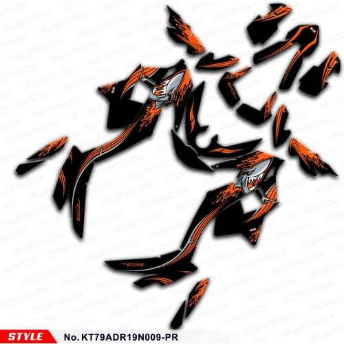 Aftermarket Shark Graphics Vinyl Decal Stickers for 790 Adventure 890 ADV R 2019 2020 2021, Style No.KT79ADR19N009-PR