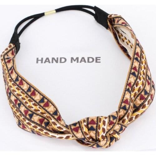 Bohemian Triangle Ribbon Head Wrap Korean Top Knot Headband Turbans Elastic Headband Women and Girls Fashion Hair Accessories