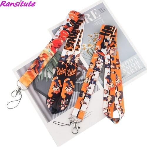 Ransitute R1527 Anime Volleyball Boy Cartoon Key Chain Lanyard Gifts For Child Students Friends Phone USB Badge Holder Necklace