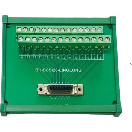 SCSI26P SCSI 26P MDR Female Breakout Board SCSI-26P Terminal Module Adapter DIN Rail Mounting HPCN26P SM-26P