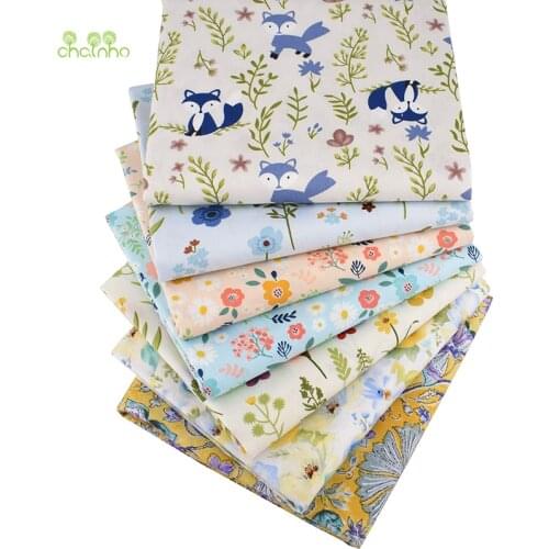 Cartoon Blue Forest Series, Printed Twill Cotton Fabric,Patchwork Clothes For DIY Sewing Quilting Baby&Childs Material