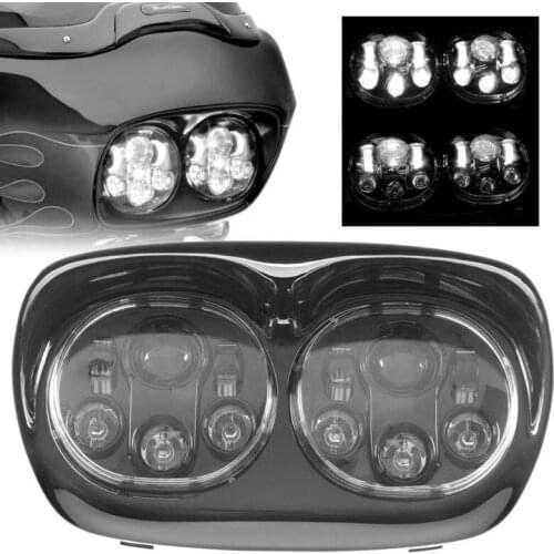 5-3/4" Black Chrome Dual Motorcycle LED Headlight Projector for 2004~2013 Road Glide