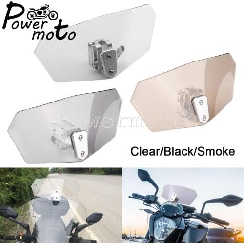 Universal Windshield Extension Wind Deflector Adjustable Windscreen Spoiler for Harley Honda Yamaha Suzuki Kawasaki BMW Ducati