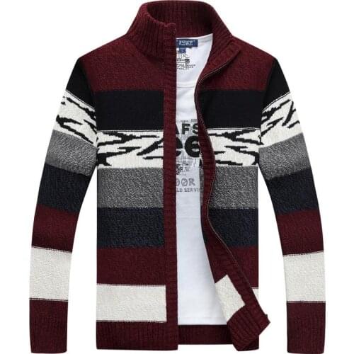 Knitted Fleece Sweater Cardigan Turtleneck Keep Warm Wool Sweater Fashion Zipper Cardigan Mens Sweater Jacket Turtleneck Men