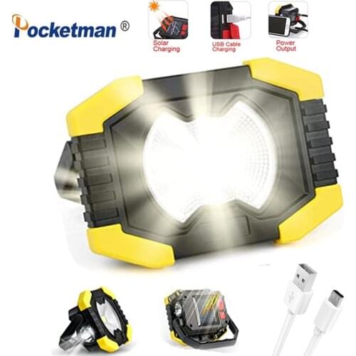 100W Led Portable Spotlight 8000lm Super Bright Led Work Light Solar energy Rechargeable for Outdoor Camping Lampe Flashlight