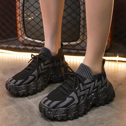 2021 Women Mesh Platform Sneaker Woman Autumn Sport Shoe Female Casual Vulcanized Ladies Plus Size Lace Up Breathable Footwear