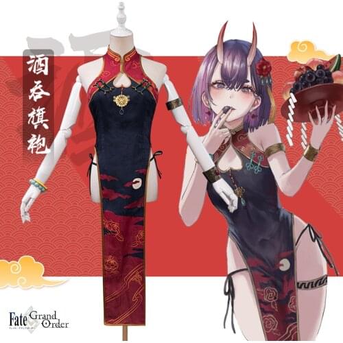 Anime Fate Grand Order Shuten Doji Cheongsam Cute Kimono Party Outfit Cosplay Costume Halloween Women Free Shipping 2021 New