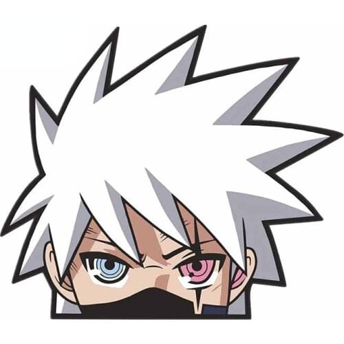 13cm x 11cm for Anime Character Kakashi Peeker Car Sticker Waterproof Vinyl Decal Bumper Door Window Decoration