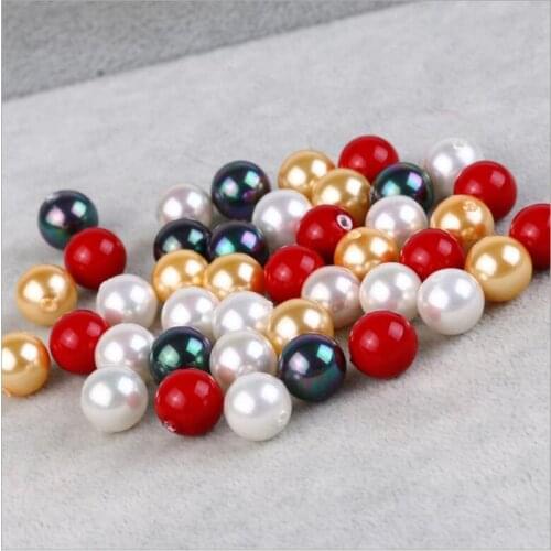 10pcs Half Hole Natural Freshwater Shell Pearl Spacer Loose Beads for 4/6/8/10/12/14mm fits DIY Earring Pendant Jewelry Making