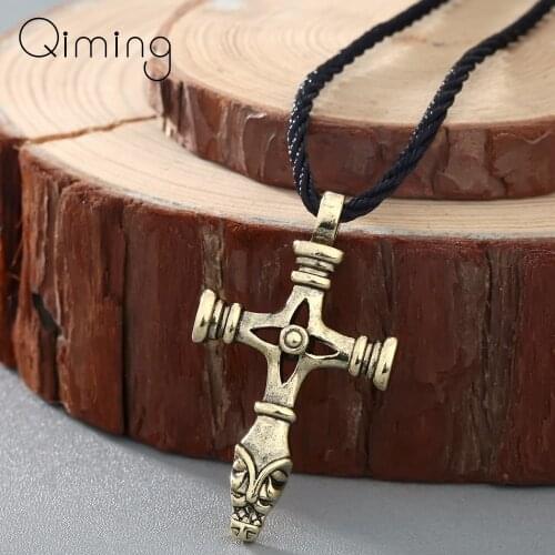 Church Jesus Christ Slavic Necklace Men Jewelry Women Second Names Of This Symbol Vikings Cross Necklace Men Olafs Cross Gift