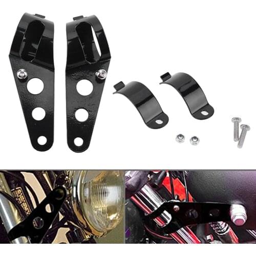Black 28-43mm Motorcycle Headlight Mount Brackets Fork Ear Chopper for Motorbike Chopper Cafe Racer Motor Accessories