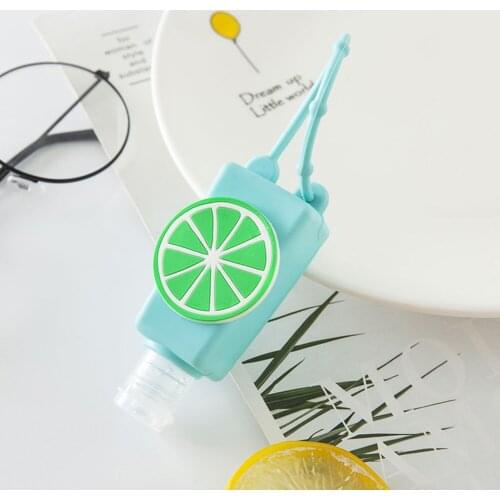 Hand Sanitizer Silicone Bottle Holder 30ml Cartoon Fruit Ice Cream Shape Water-Free Hand Sanitizer Bottle Holder pjop
