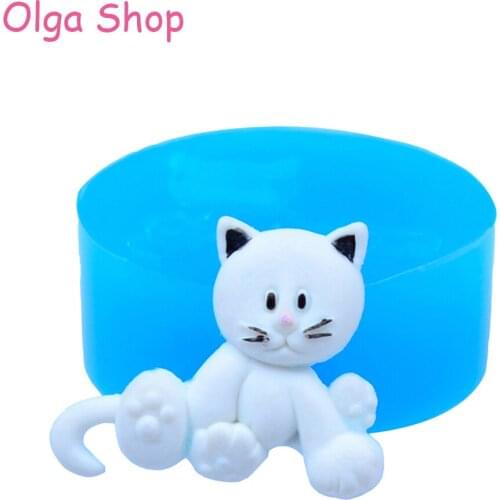 DYL067 22.3mm Cat Silicone Mold - Animal Mold Cupcake Topper Fondant Candy Chocolate Resin Jewelry Making Pendant Necklace