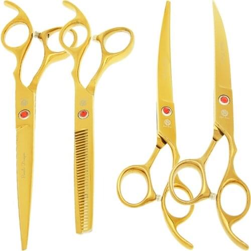 Purple Dragon 7.0" Pet Grooming Scissors Steel 440C Dog Cutting Shears Thinning Tijeras Cat Clippers Animals Barber Shear B0014B