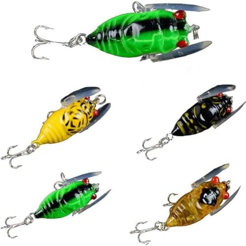 1 Pc 4cm 6g Artificial Fake Cicada Fishing Tackle Lure Top Water Plastic Insect Cicada Bass Hard Bait