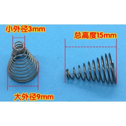 Tapered Coil Spring 0.4 Wire Diameter 3mm Small OD 9mm Big OD Batteries Spring