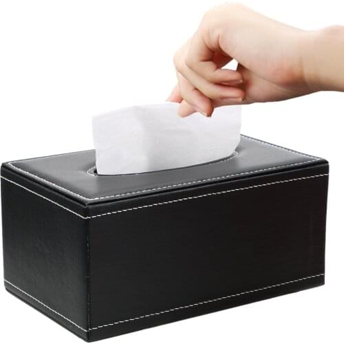 Anti-moisture PU Leather Tissue Box Rectangular Tissue Paper Napkin Box Paper Holder Home Kitchen Organization Home Supplies
