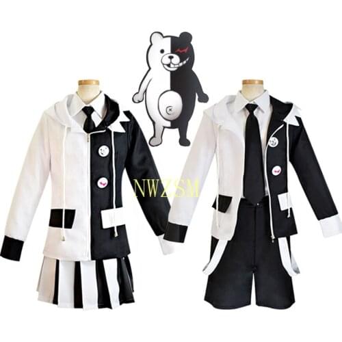 Anime Danganronpa Cosplay Monokuma Costumes Black White Bear Cosplay Uniform Suits Carnival Halloween Costumes for For Women Men