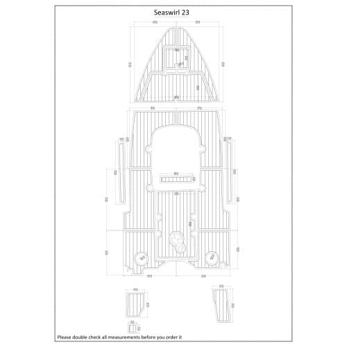 Seaswirl 23 Swim Platform and Cockpit Boat EVA Faux Teak Deck Floor Pad
