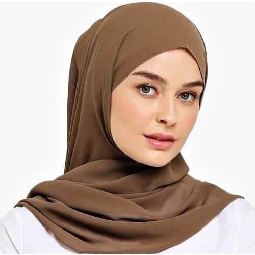 Malaysian Premium Chiffon Scarf Wrap Plain/Solid Color Muslim Women Hijab Headscarf Summer Islamic Long Shawl Pashmina 180x70cm