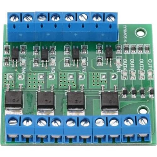 MOS FET PWM 3-20V To 3.7-27VDC 10A 4-Channel Driver Module PLC Amplifier Circuit Board