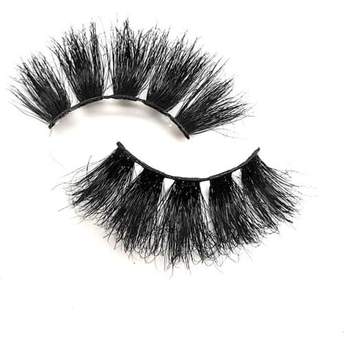 Mink Eyelashes 25mm Lashes Fluffy Messy 3D False Eyelashes Dramatic Long Natural Lashes Wholesale Makeup Mink Lashes