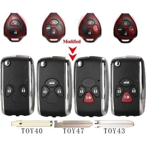 Jingyuqin 10pcs Remote Car Key Fob Shell For Toyota Crown Camry Corolla Reiz RAV4 Avalon Venza Matrix TOY43/TOY40/TOY47 Blade