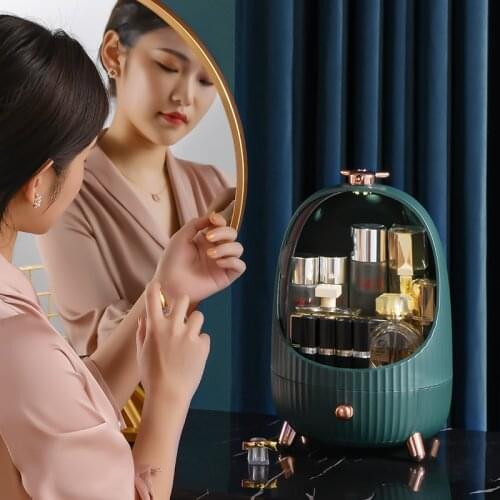 Makeup Organizer Box, Cosmetic Display Cases w/Drawers, Skincare Organizers Storage Box, Dust-proof Lid Organizer for Bathroom