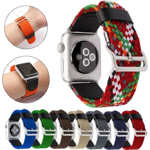 Braided Loop for Apple Watch Band 44mm 40mm 38mm 42mm FABRIC Nylon Belt Bracelet IWatch Series 6 3 4 5 Se 6 Strap Sport Loop