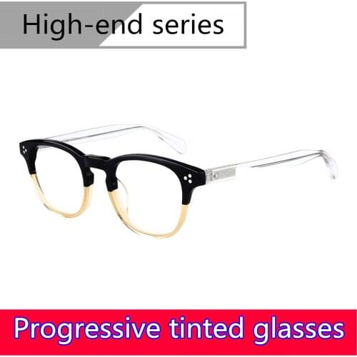 Progressive color prescription finished myopia spectacle frame luxury brand designer classic shape optical spectacle frame