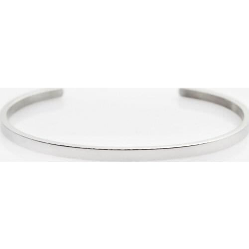 Plain Silver cuff Bracelet Stainless Steel Engraved Positive Inspirational Quote Hand Cuff Bracelet Mantra Bangle women bracelet