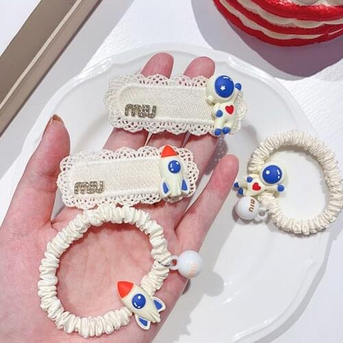 Astronaut hairpins Elastic Hair Bands Solid Stretch Hair Ties Band For Women Girls Ponytail Holder Hair Ropes Hair Accessories